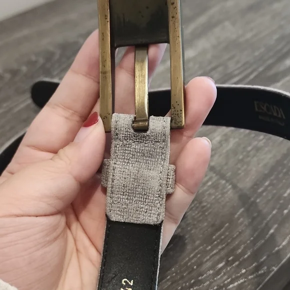 Vintage Escada Velvet Leather Belt - Picture 7 of 7